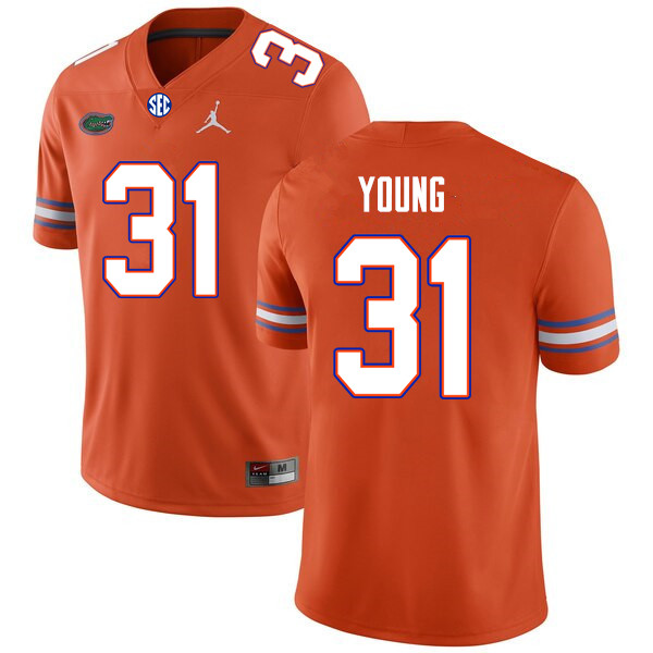 Men #31 Jordan Young Florida Gators College Football Jerseys Sale-Orange